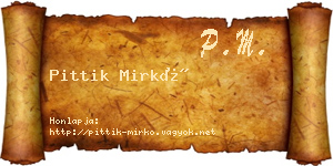 Pittik Mirkó névjegykártya